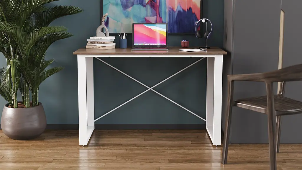 Письменный стол Ferrum-decor Драйв 750x1200x700 Белый металл ДСП Дуб Сонома Трюфель 16 мм (FRD-103189) - фото 7