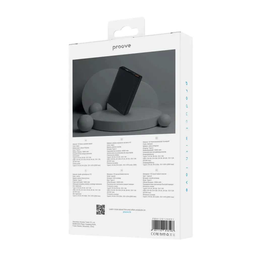 Зовнішній акумулятор Proove Hyper FLux 10000 mAh 22.5W PBH120120001 чорний - фото 4