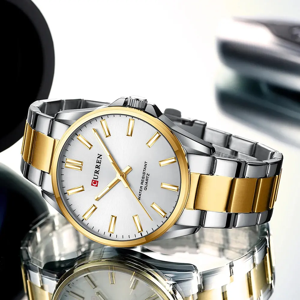 Наручные часы мужские 9090 Silver-Gold-Silver Curren acs0031463 - фото 2