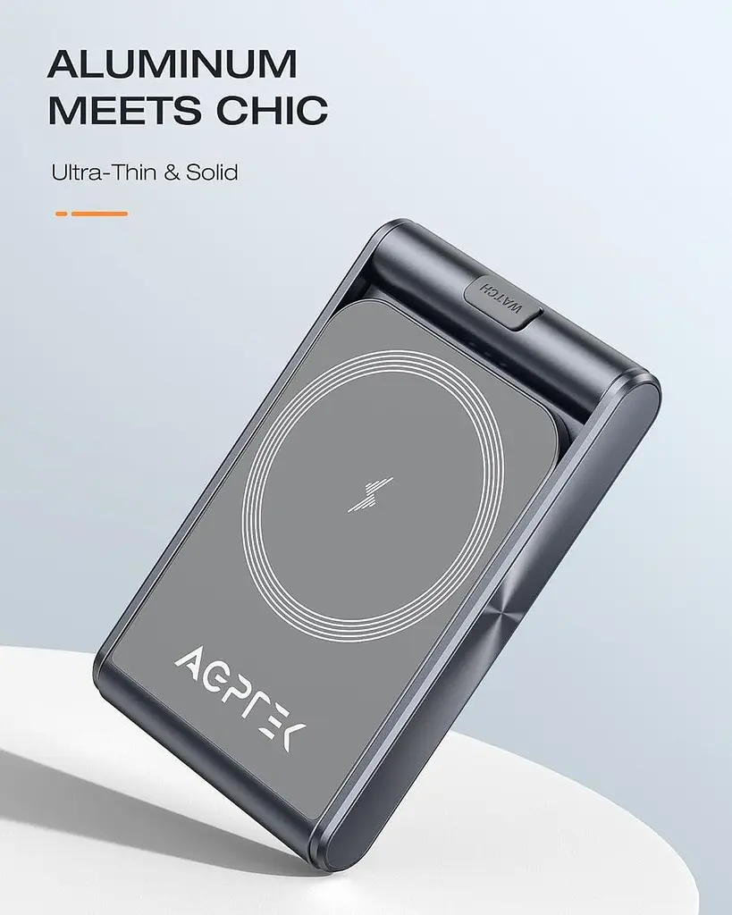 Складана бездротова зарядна станція AGPTEK 3-в-1 для iPhone та AirPods - фото 3
