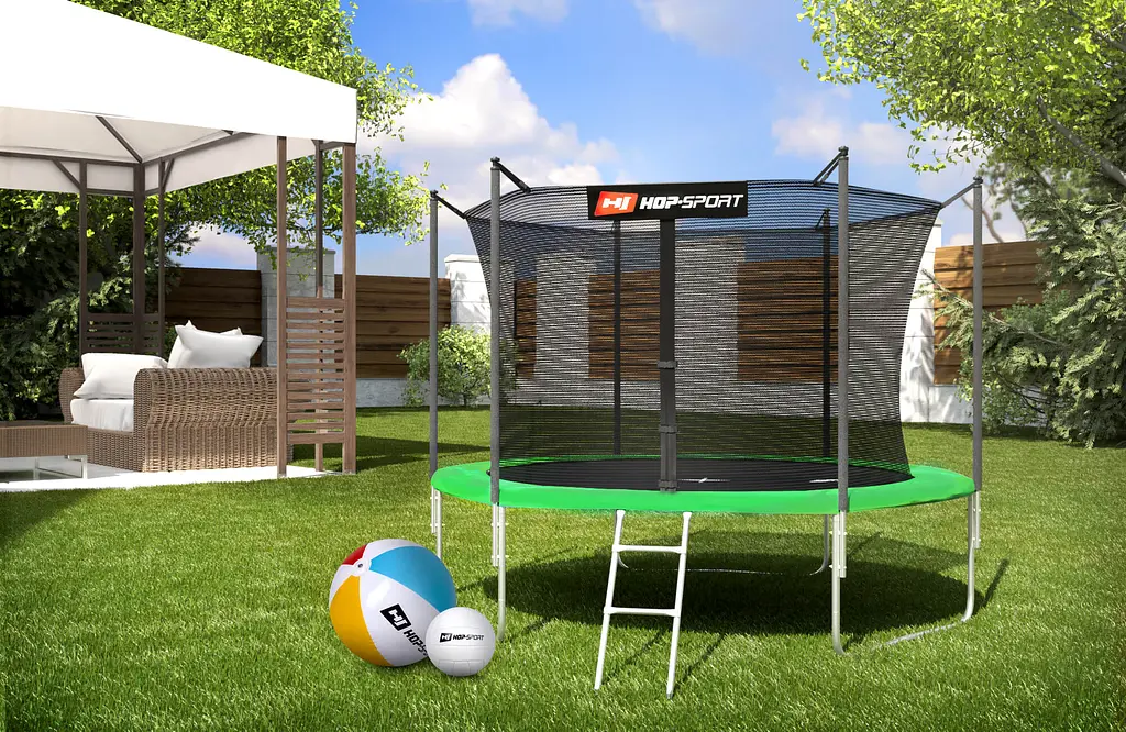 Батут Hop-Sport 10ft (305см) зелений з внутрішньою сіткою - фото 7