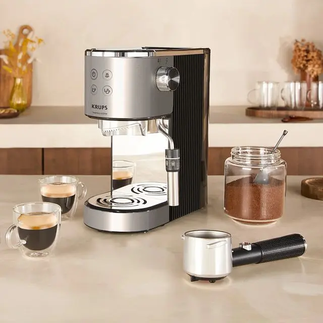 Кофеварка рожковая Krups Virtuoso+ Tamping System 1 л серая (XP499EE0) - фото 15