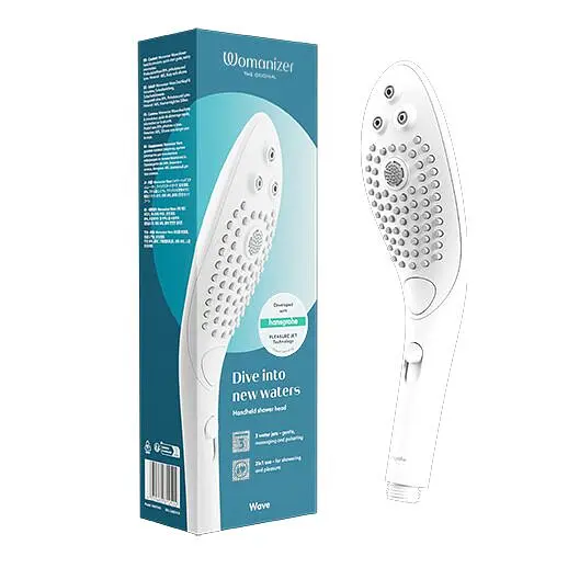 Насадка-стимулятор для душу 2в1 Womanizer Wave White, масажер для інтимних зон - фото 7