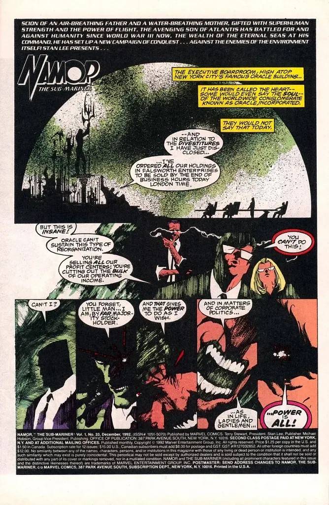 Namor the Sub-Mariner (1990 1st Series) #33 - фото 2