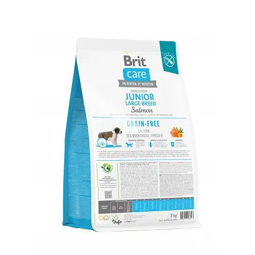Сухий корм Brit Care Dog Grain-free Junior Large Breed для молодих собак великих порід, беззерновий з лососем, 3 кг - фото 3