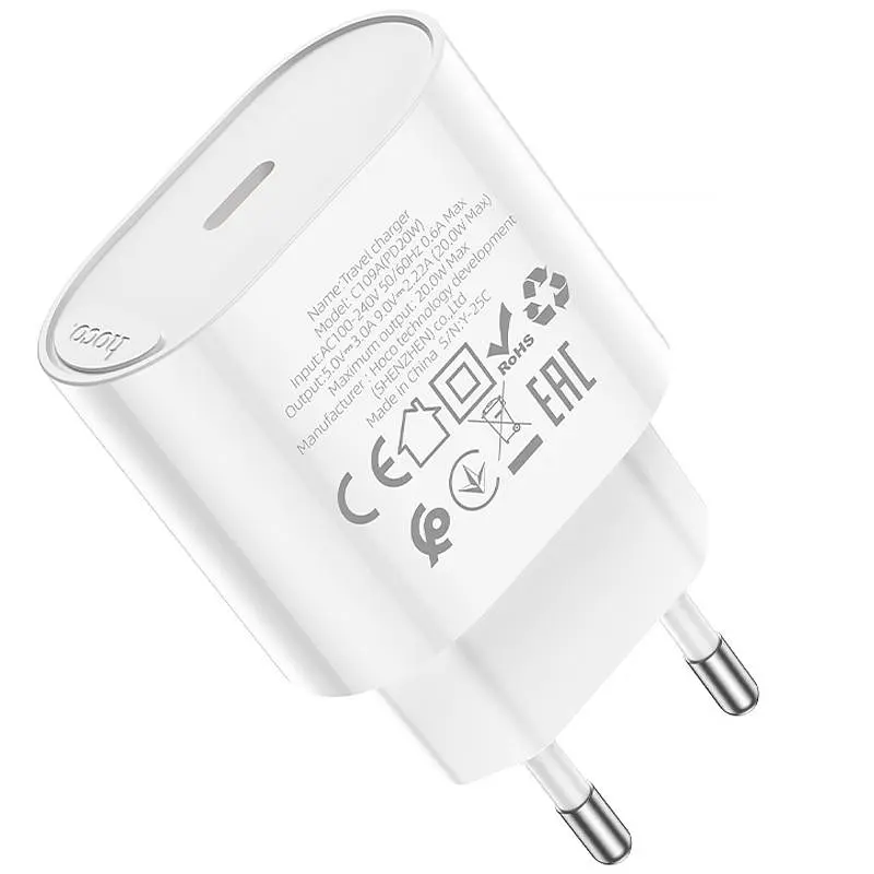 МЗП Hoco C109A Fighter PD20W (1USB-C) White - фото 5