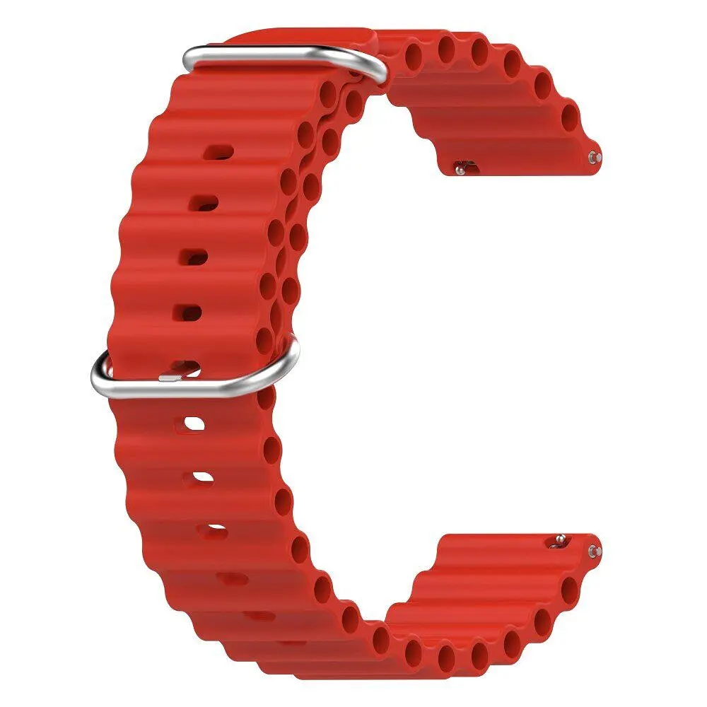 Ремешок для Xiaomi Ticwatch C2 TicWatch E TicWatch S2 Mobvoi TicWatch C2 - красный ширина крепления 20мм силикон Watchbands Hump (W37-5WB60685864) - фото 5
