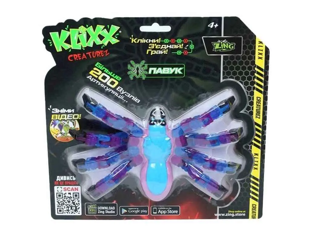 Клікс Крічерз ZING Fidget Павук блакитно-синій