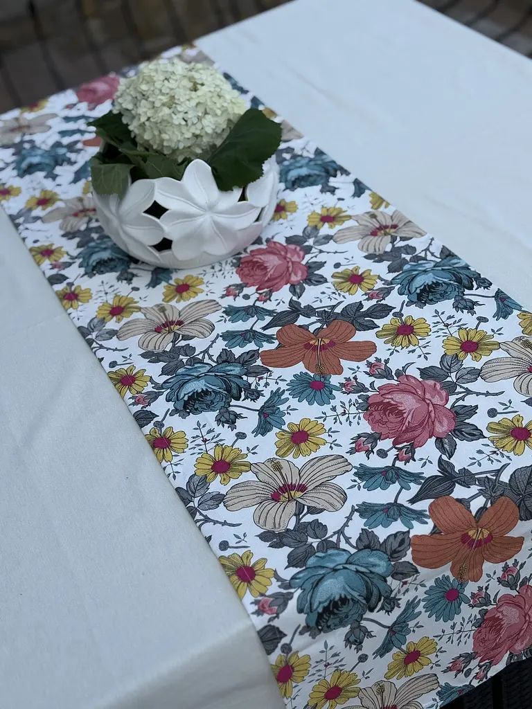 Ранер доріжка Ecotton DUCK 45x170 см для обіднього столу водовідштовхувальна в квітках (25123) - фото 7