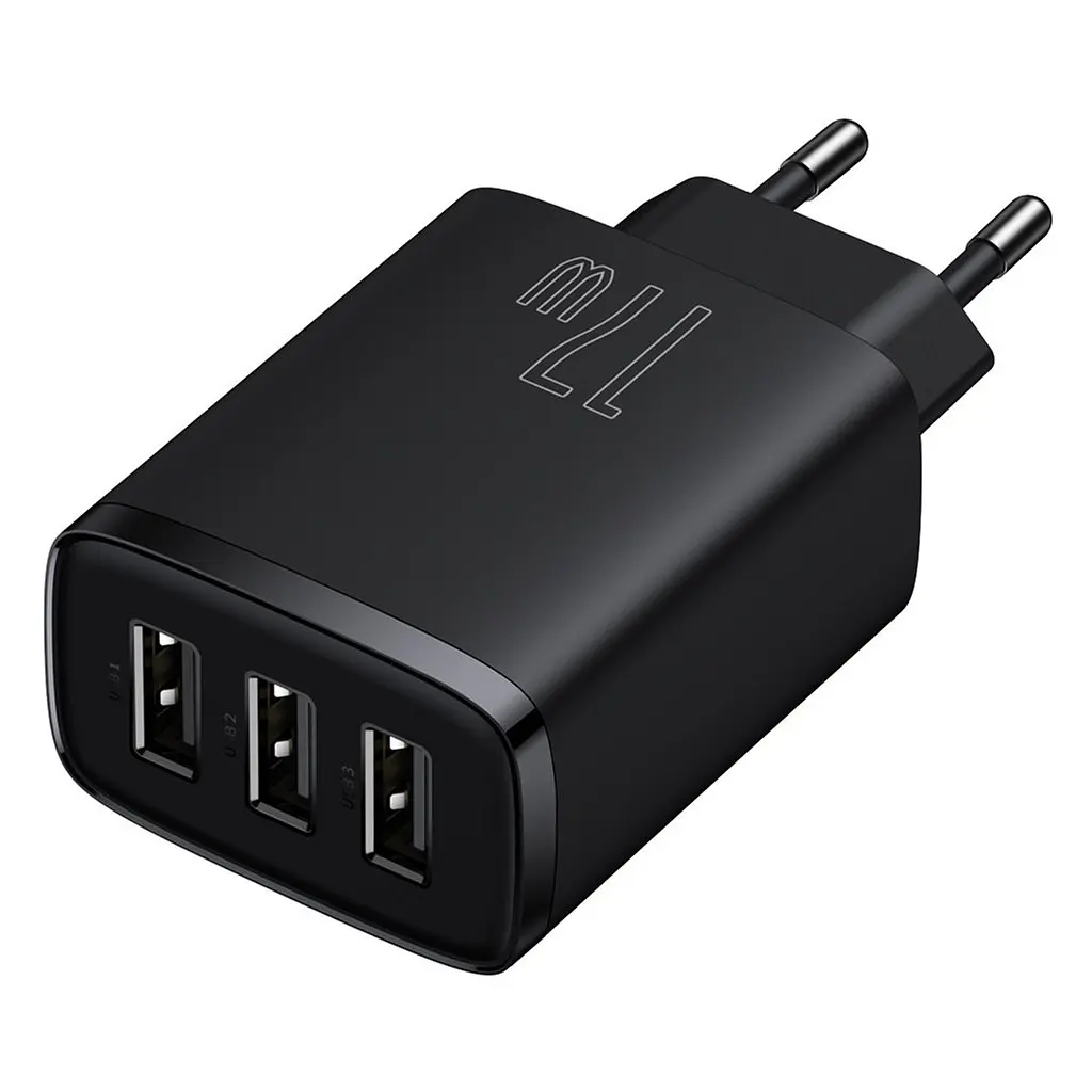 Зарядний пристрій Baseus Compact, 3xUSB-A, чорний (CCXJ020101) - фото 2