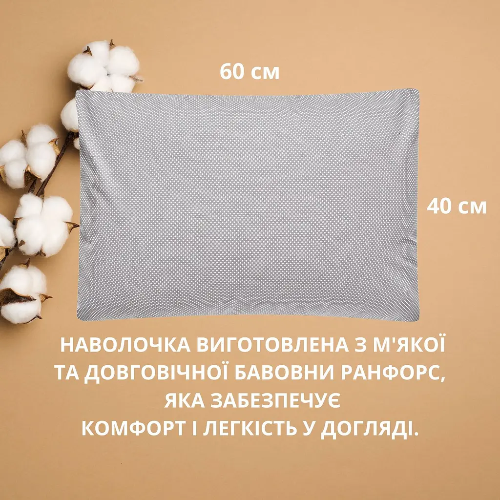 Наволочка на подушку Ideia Papaella Ранфорс горошок 40х60 см 2 шт. (8000035452) - фото 6