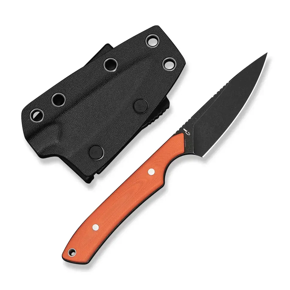 Ніж фіксований кишеньковий Civivi High Grass Field Knife (7,4 см) 14C28N / G10 помаранчевий з чохлом - фото 5