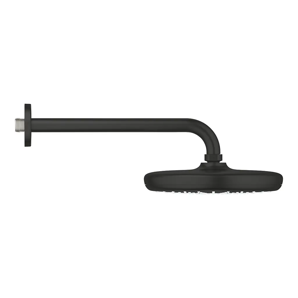 Верхній душ з душовим кронштейном 286 мм, 1 режим струменя Grohe Tempesta 210 1022182430, Чорний матовий - фото 3