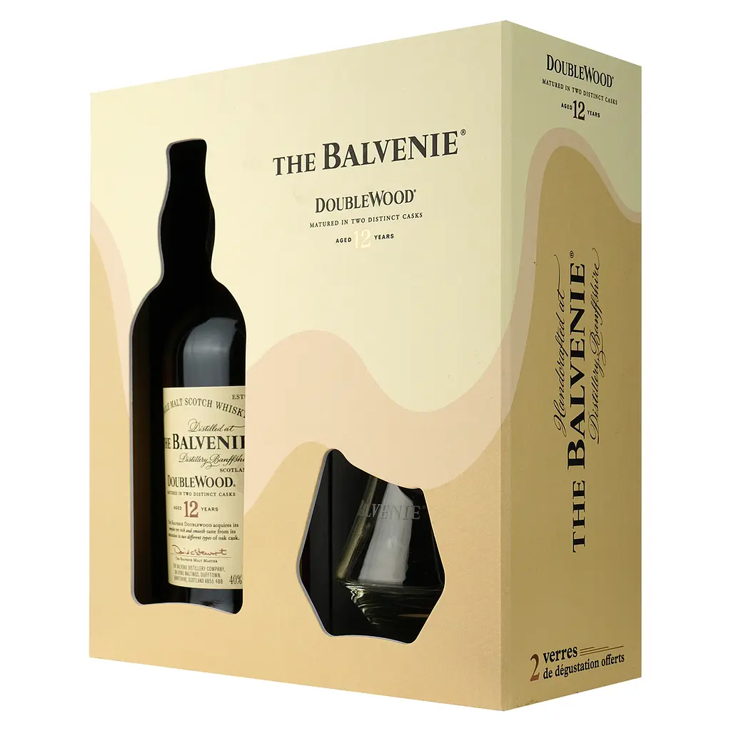 Виски Balvenie Double Wood 12 yo Single Malt Scotch Whisky 40% 0.7 л + 2 стакана - фото 2
