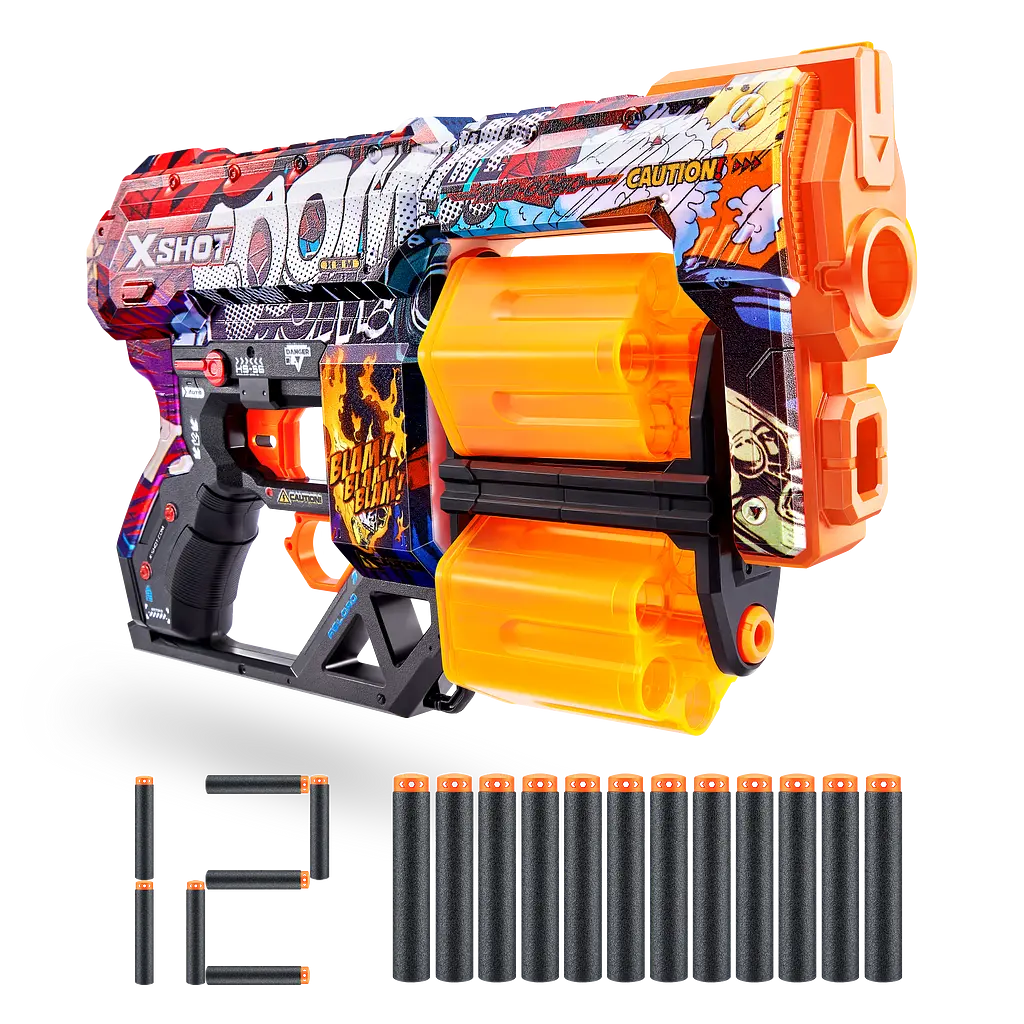 Швидкострільний бластер Zuru X-Shot Skins Dread Boom, 12 патронів (36517A) - фото 2