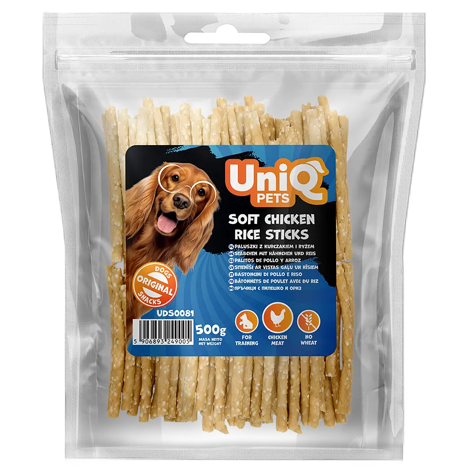 Ласощі для собак UniQ PETS М'які курячі стіки з рисом 500 г - фото 2