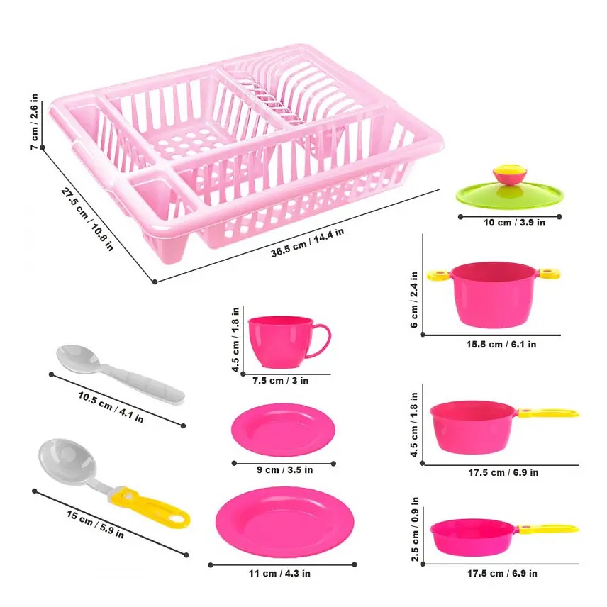 Дитячий набір "Кухонний набір №5"ТехноК 3282TXK з підставкою для сушіння - фото 2