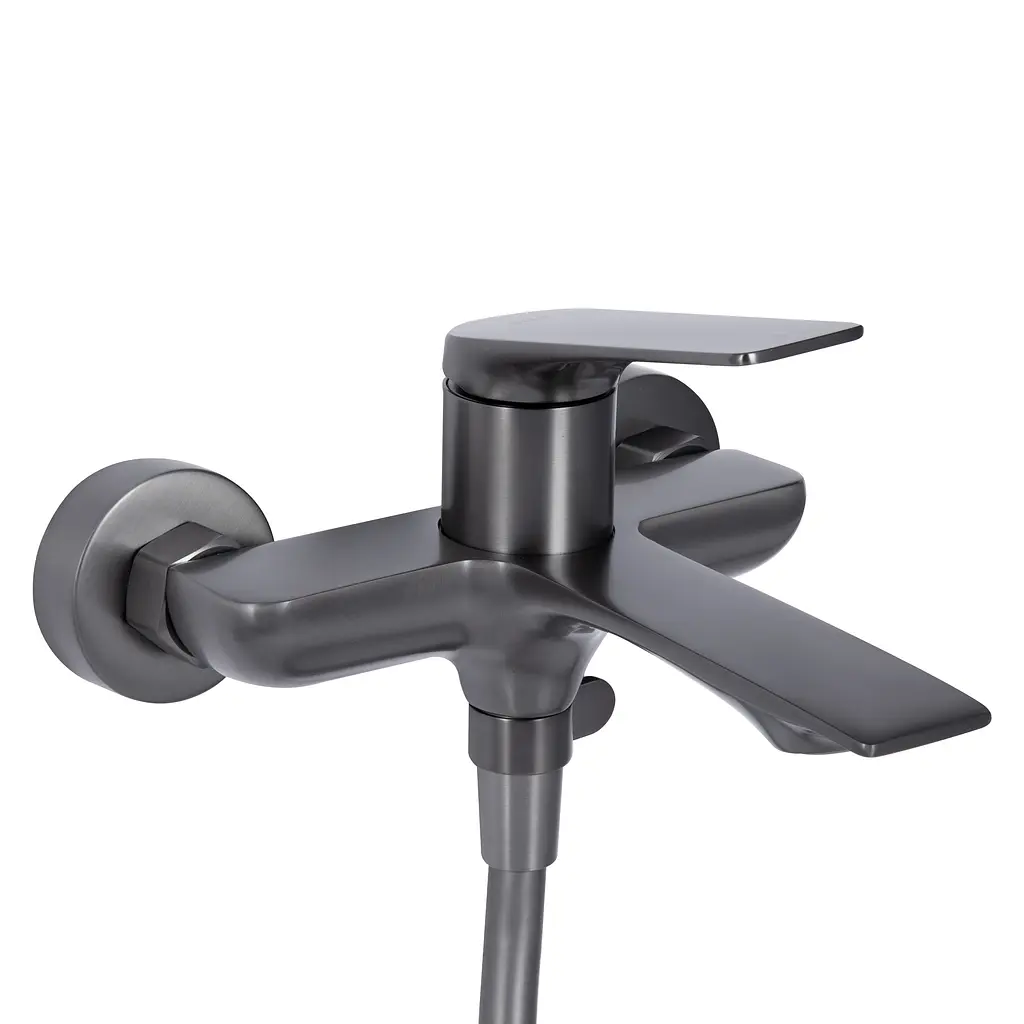 Змішувач для ванни Qtap Vlasta New (з душовим гарнітуром) QTVLA259GMB45643 Gunmetal Black PVD Шліфований чорний хром - фото 3