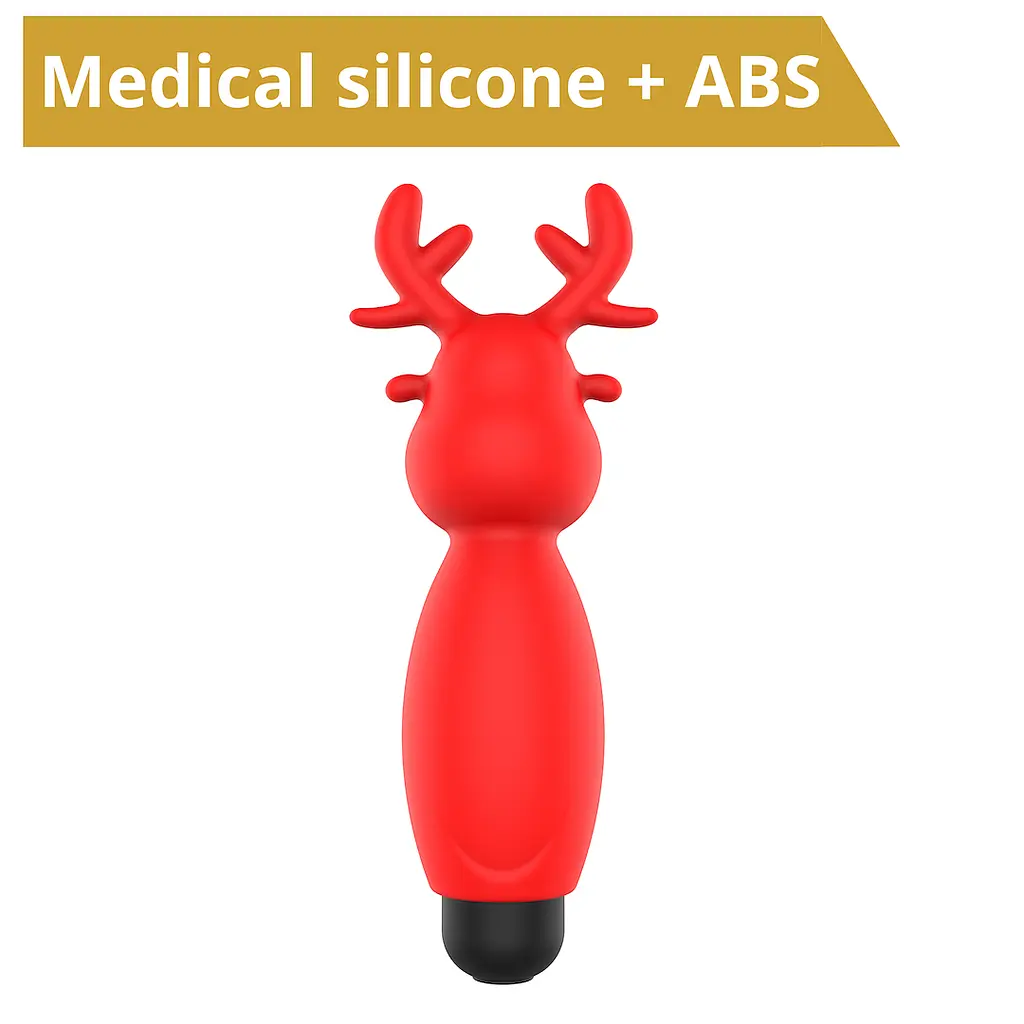 Вибратор для клитора Erospace Sweet Play Mini Reindeer Vibrator A10 8.8 см красный - фото 6