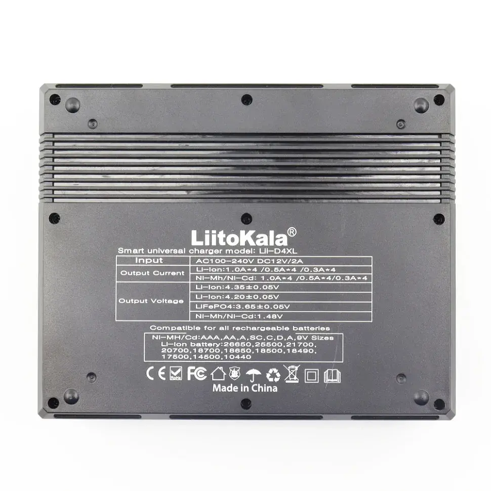 Універсальний зарядний пристрій LiitoKala Lii-D4XL EU на 4 канали + автомобільний кабель - фото 4