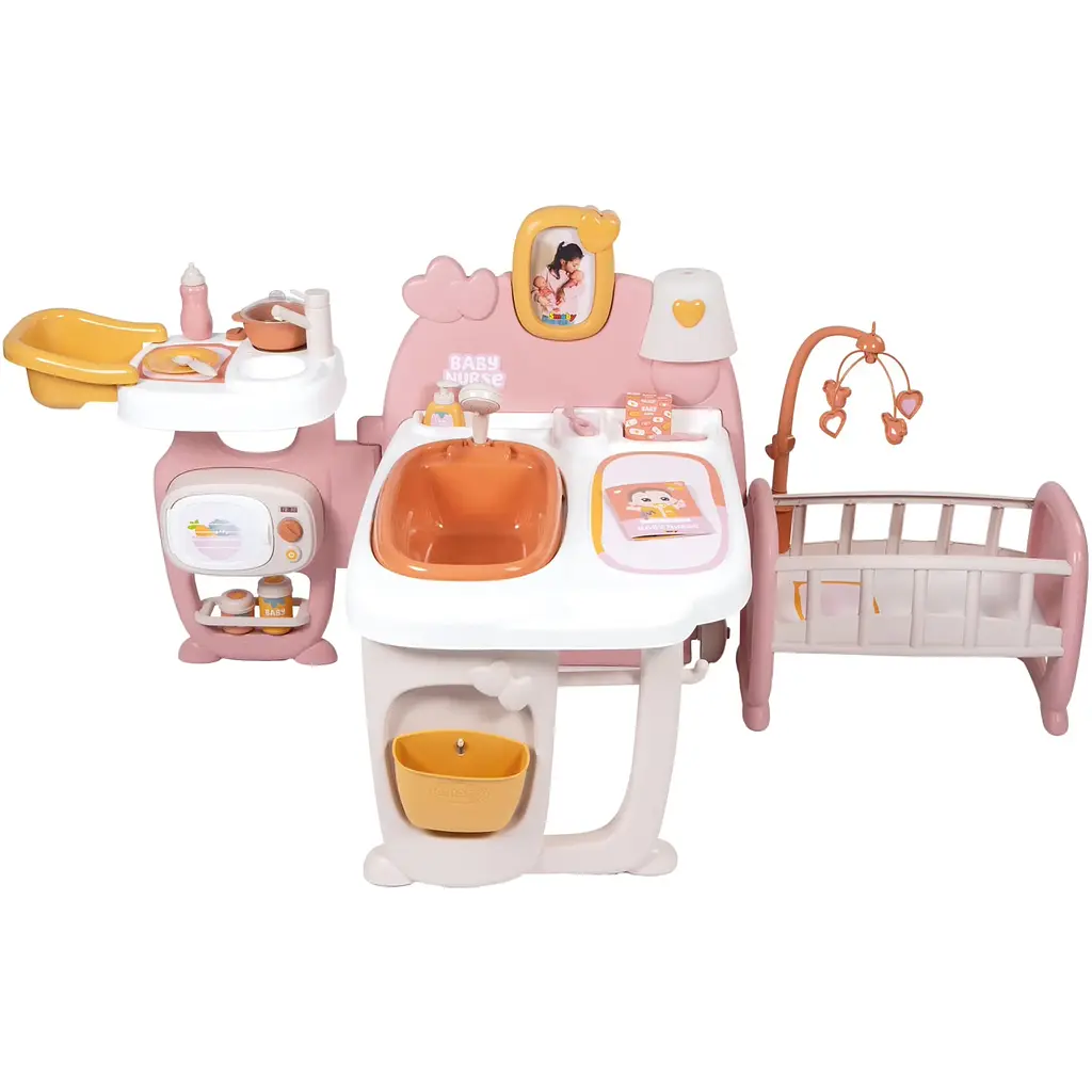 Великий iгровий центр Smoby Toys Бебi Ньорс. Кiмната малюка 3 зони терракотова пудра (7600220394)