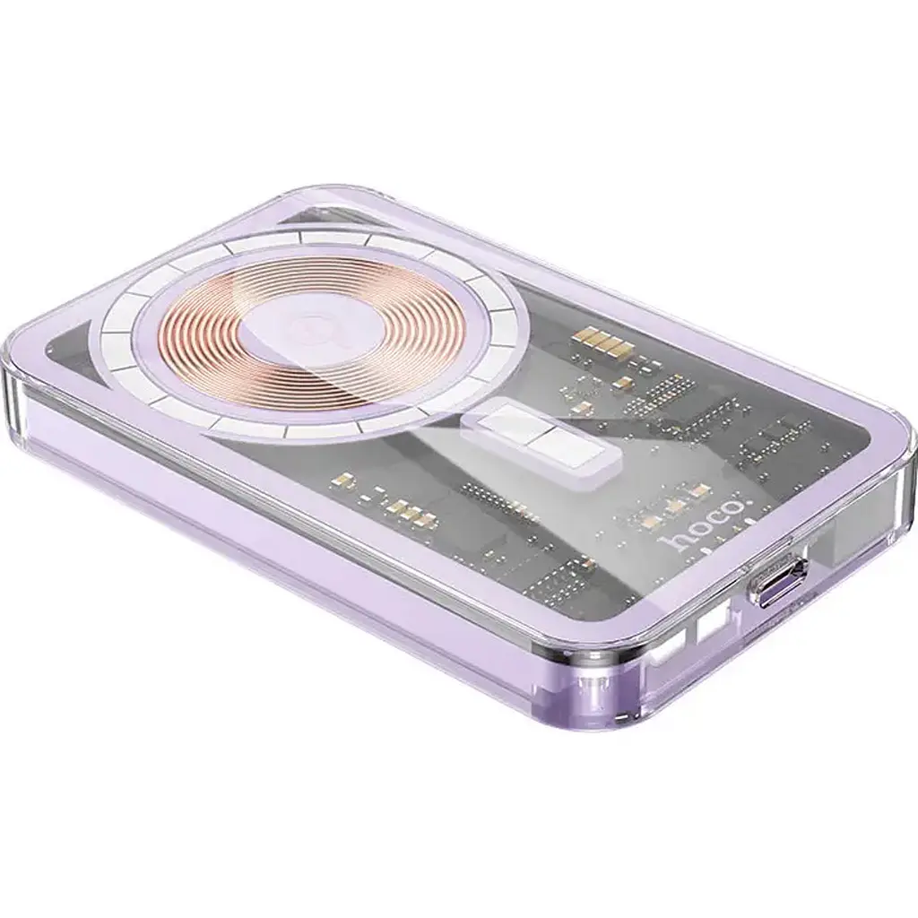 Зовнішній акумулятор Hoco Q14 Ice Crystal MagSafe 5000mAh 20W Purple [796707] [107501] - фото 3