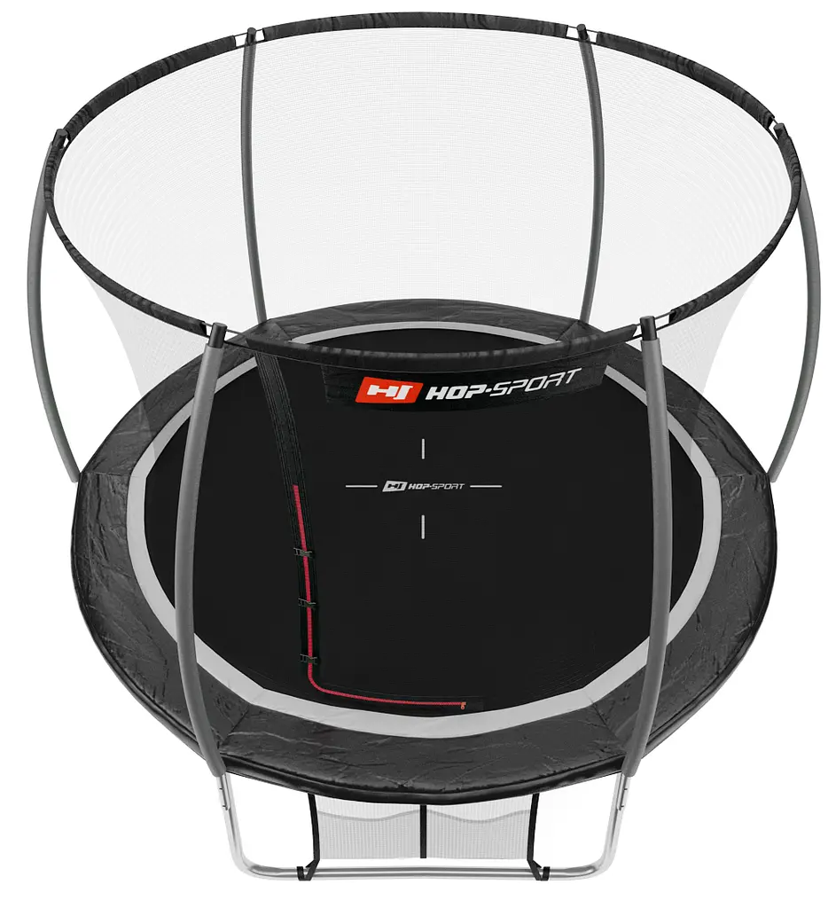 Батут Hop-Sport Premium 10ft (305см) чорно-сірий з внутрішньою сіткою - фото 2