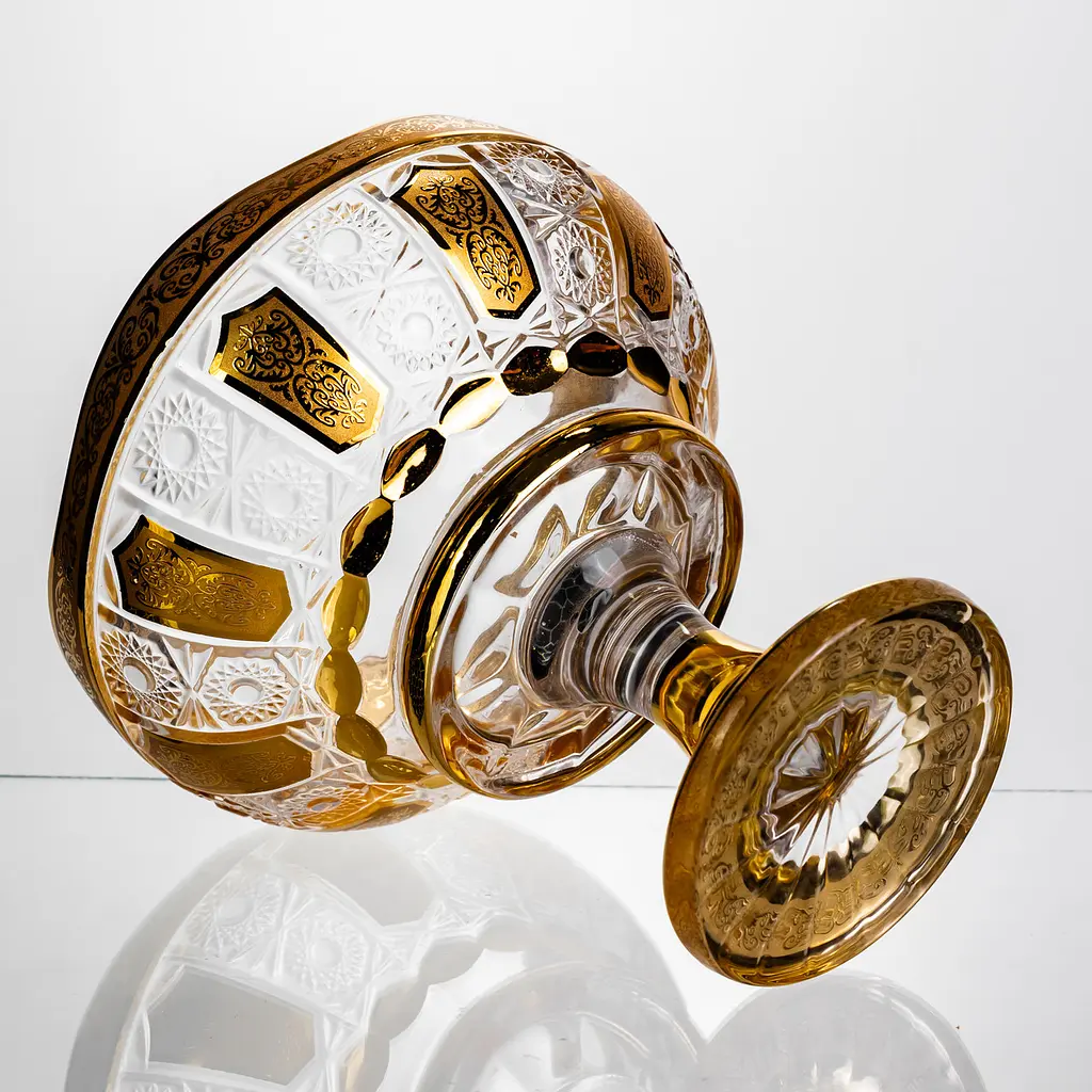 Ваза для фруктів скляна Bohemia Gold 26 см Yiwu HP-34-137 - фото 4