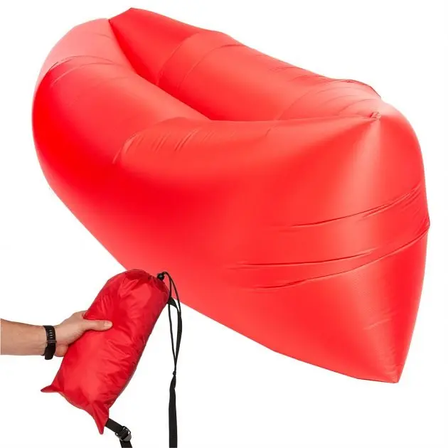 Диван надувний з подушкою лежак крісло 150х70см подушка 70х30см UKC AIR Sofa 4 червоний - фото 5