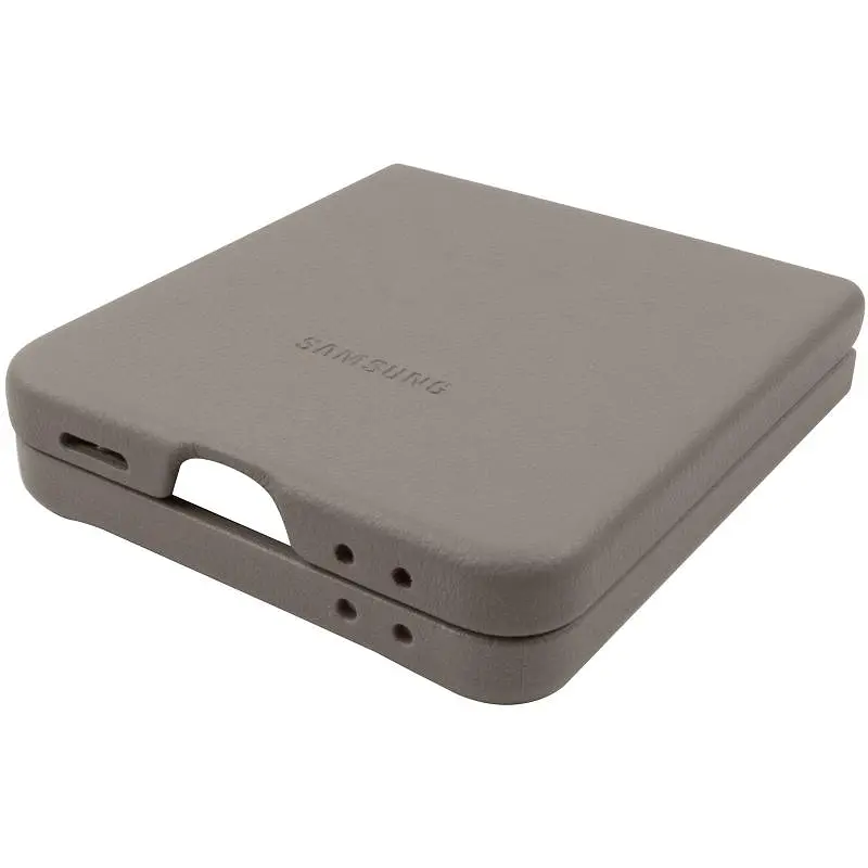 Кожаный чехол Leather Case (AAA) для Samsung Galaxy Z Flip6 Gray - фото 5