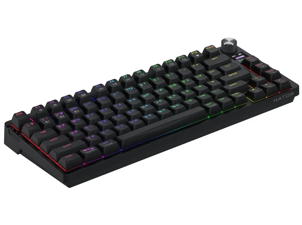 Клавиатура игровая механическая беспроводная HATOR HTK-450 UA RGB Icefall PRO, Wireless, Display Black - фото 5