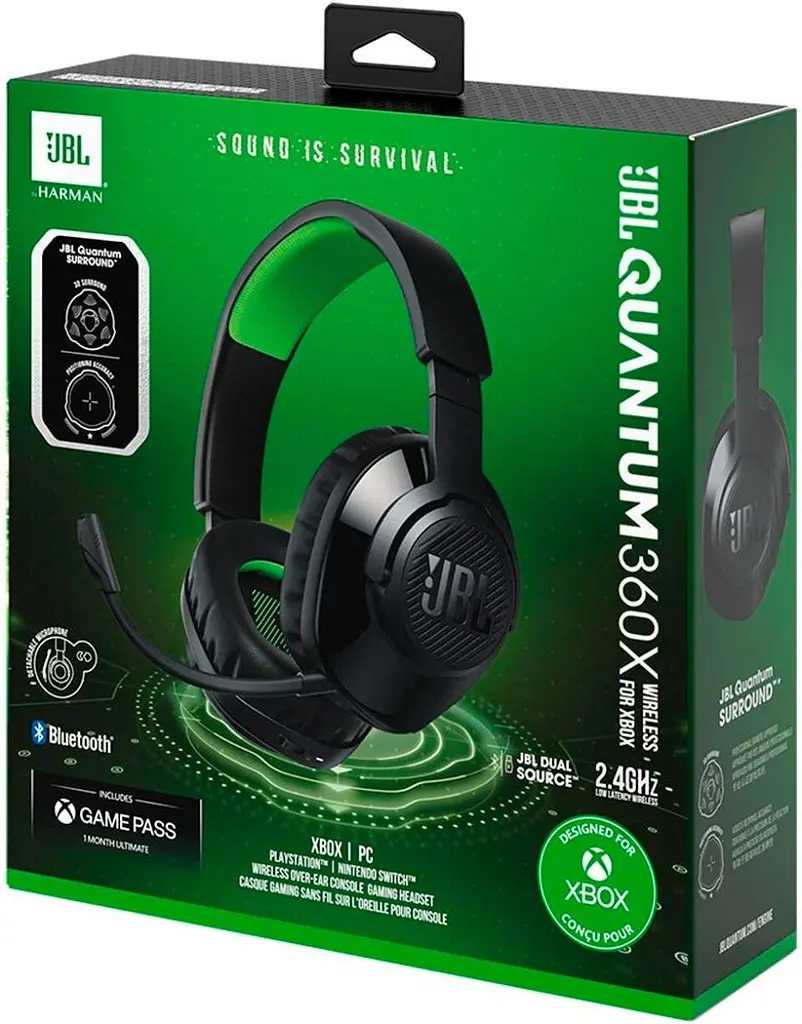 Ігрові навушники JBL Quantum 360X Wireless for XBOX (JBLQ360XWLBLKGRN) [84783] - фото 9