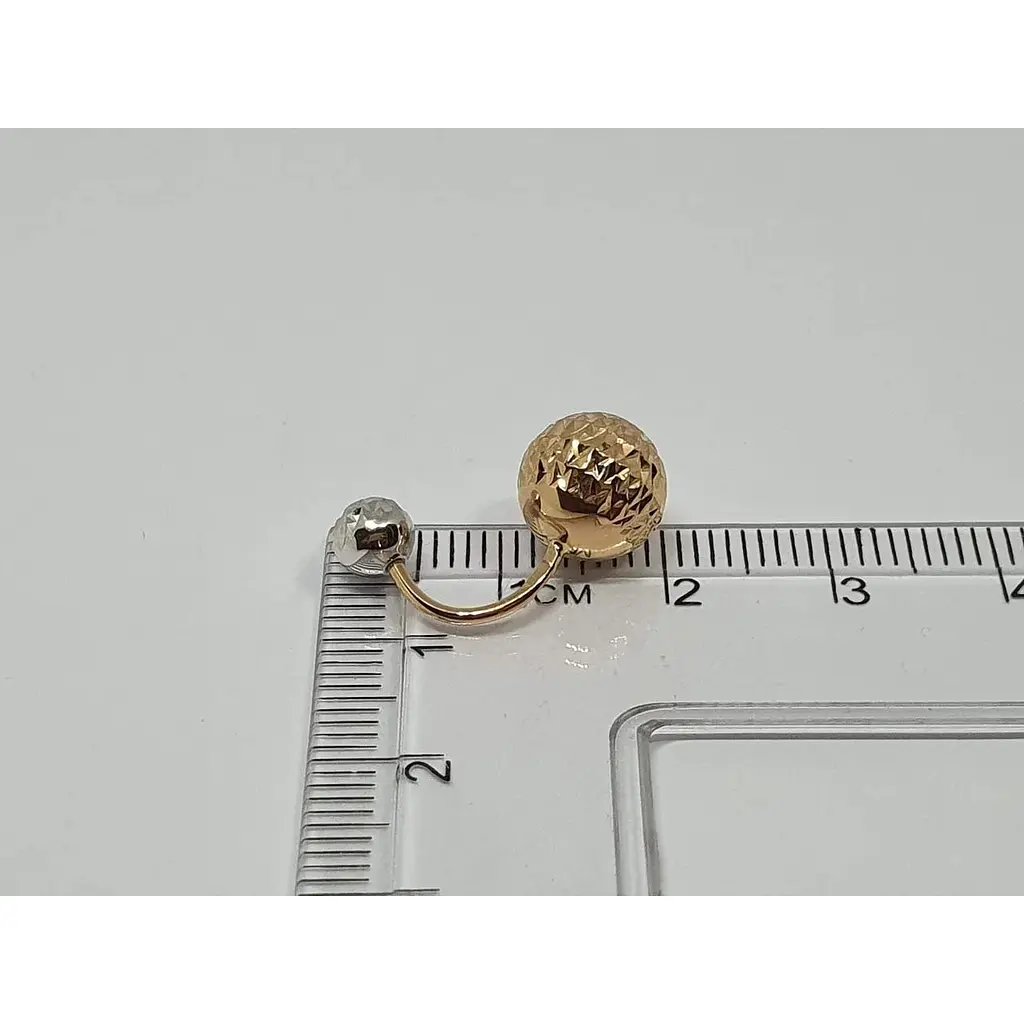 Золотая серьга-пирсинг Favoritum с алмазной гранью. 320129_9_А_КБ - фото 3