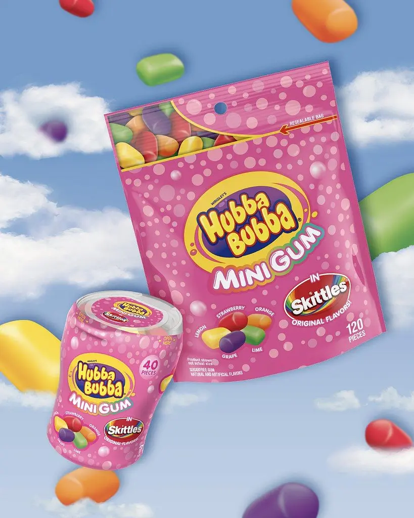 Жувальна гумка Hubba Bubba Skittles Flavored Mini Gum 120 шт 240 г - фото 4