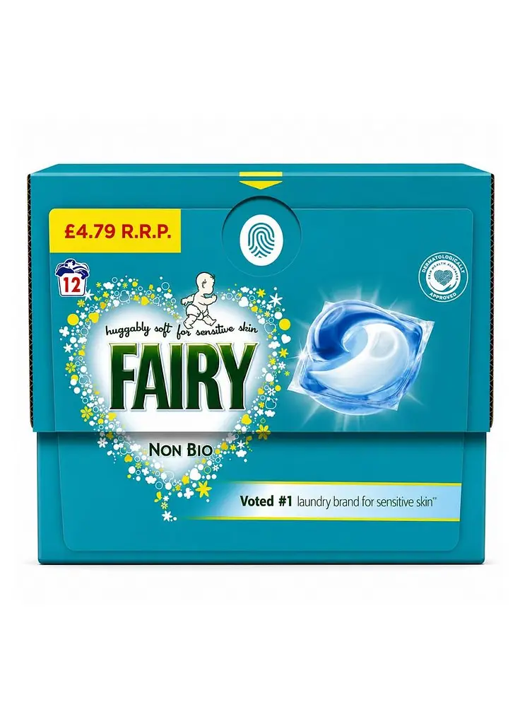 Капсули для прання Fairy Non Bio Sensitive Skin для дитячих речей і чутливої шкіри 12 шт