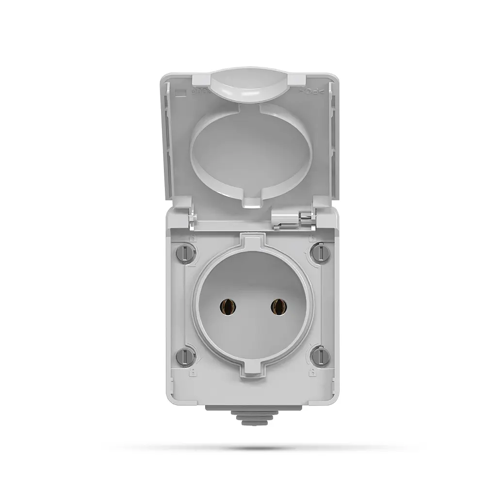IP65 Розетка зовнішня одинарна сіра VIDEX BINERA VIDEX (25727-000) - фото 2