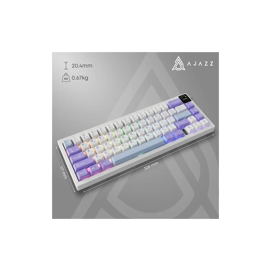 Клавіатура Ajazz AK650 Flying Fish Switch Purple RGB USB/Wireless/Bluetooth UA Purple (AK650-FF-PWB) - фото 11
