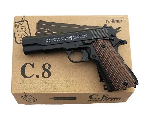 Іграшковий пістолет для страйкболу Airsoft Gun C.8 реалістична ігрова модель Чорний - фото 2
