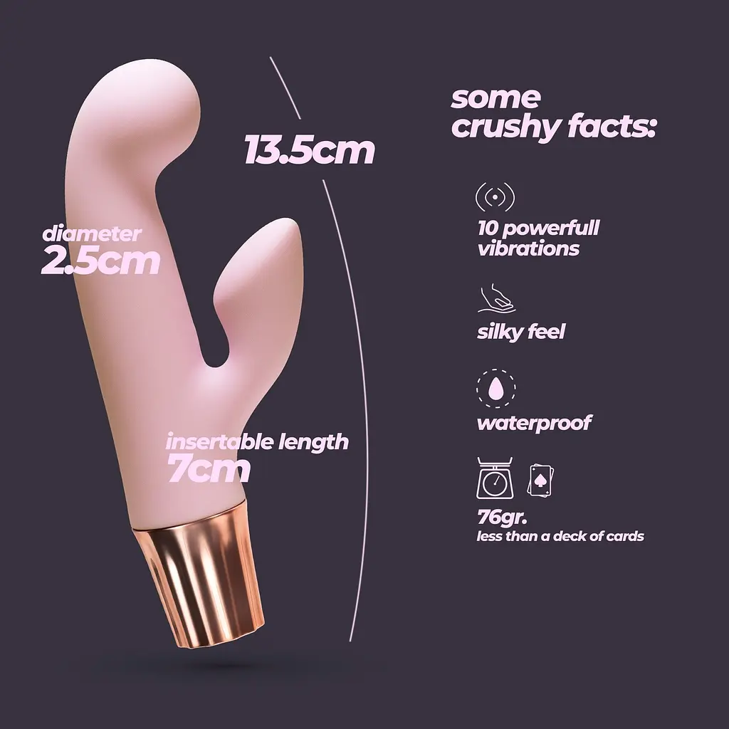 Міні-вібратор Crushious Mellow Cony рожевий 13.5 х 2.5 см - фото 9