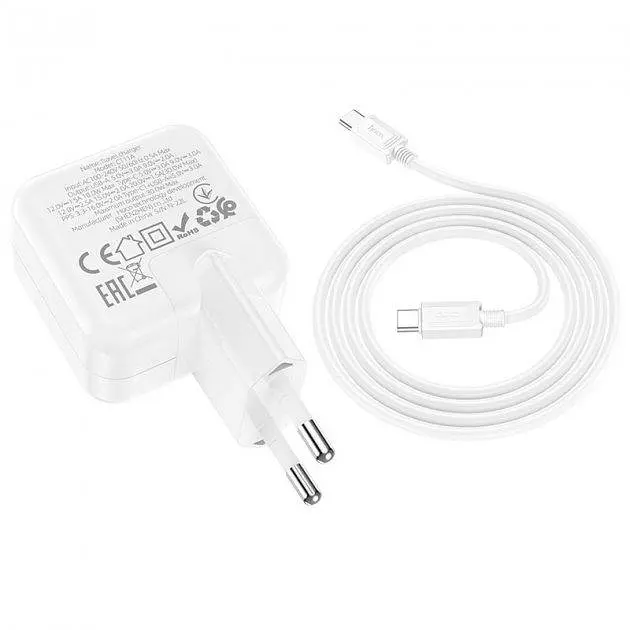 Зарядное устройство Hoco C111A 2 порта USB A+C 30 W с кабелем type-C - фото 4