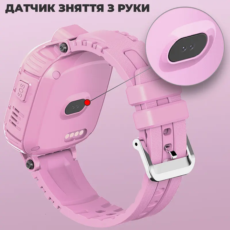 Дитячій смарт годинник-телефон JETIX DF45 Anti Lost Edition вологозахищені для дитини (Pink) - фото 5