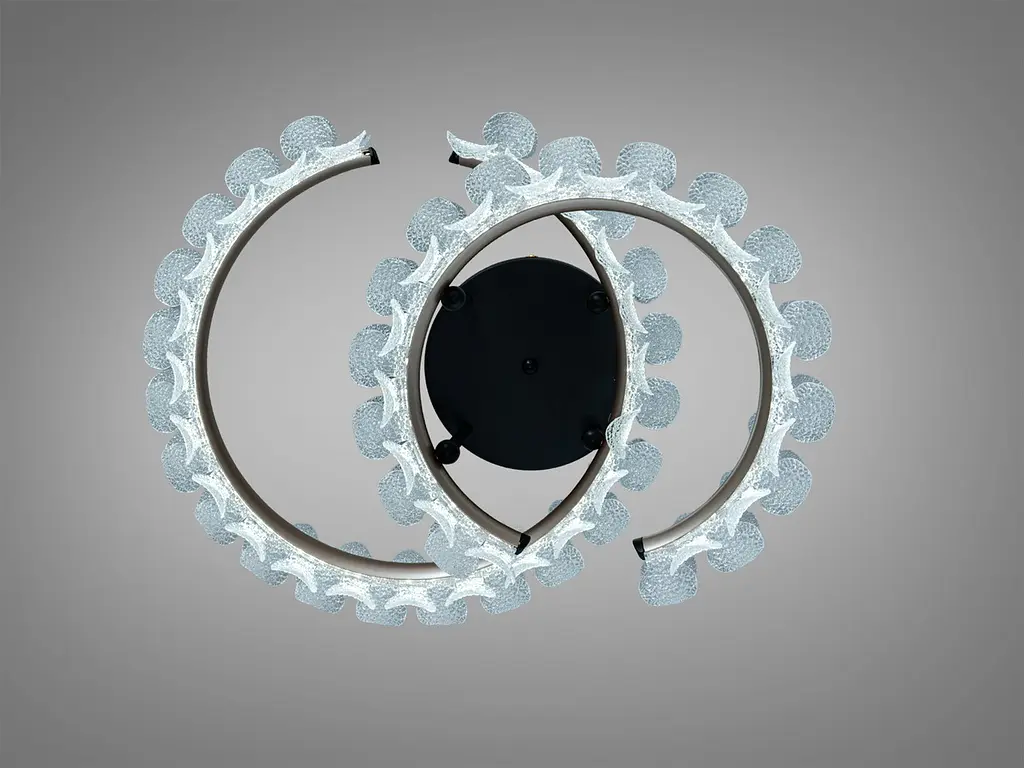 Сучасна стельова LED люстра для спальні Diasha 2511/500+400CG золото 80W з пультом 14 м2 - фото 3