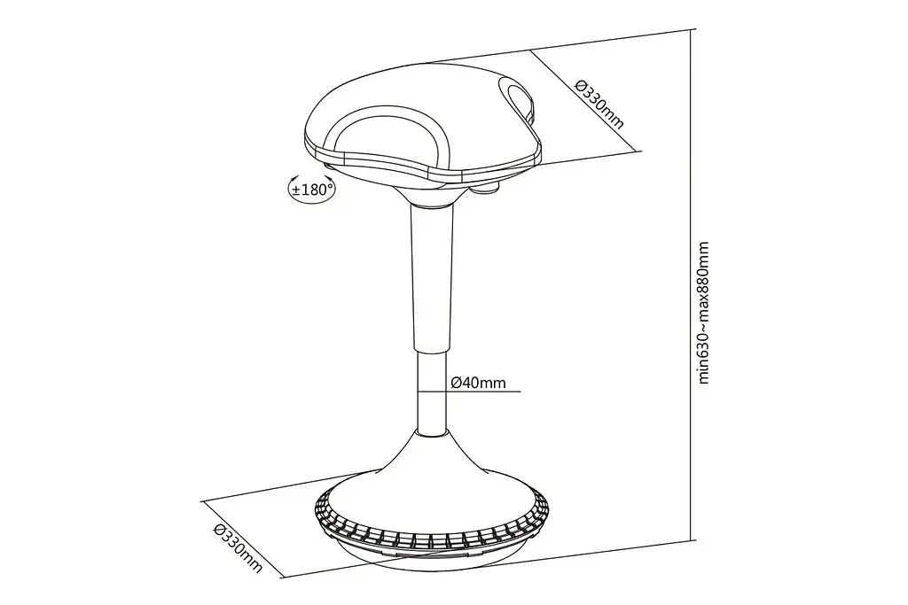 Стілець Ergonomic Standing Chair Digitus teh0013557 - фото 4
