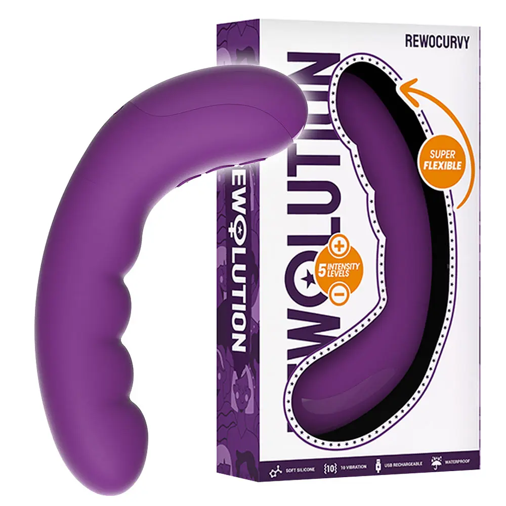 Вибратор Rewocurvy Super Flexible 17 см (фиолетовый) - фото 5