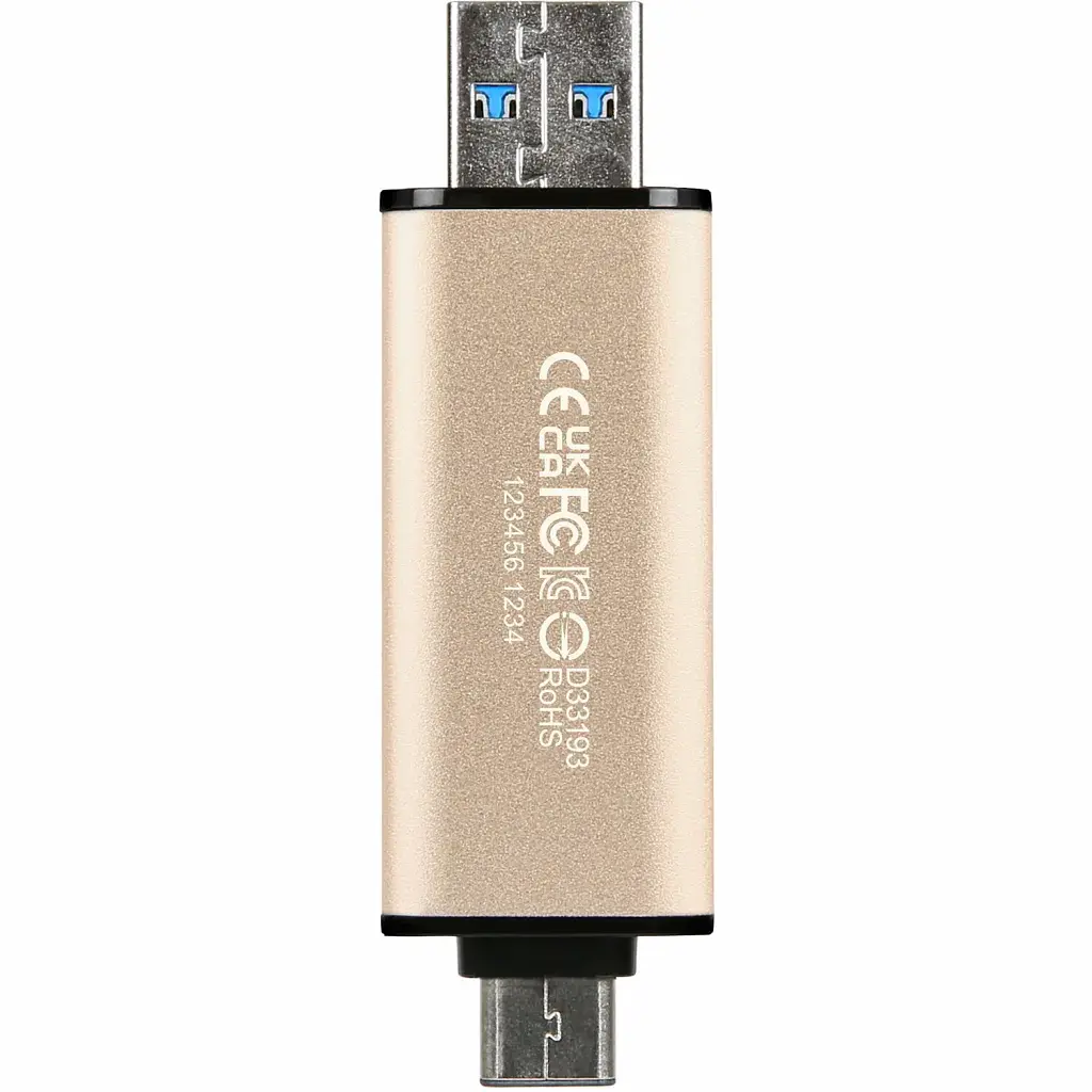 USB флеш накопичувач Transcend 128GB JetFlash 930 Gold-Black USB 3.2/Type-C (TS128GJF930C) - фото 7