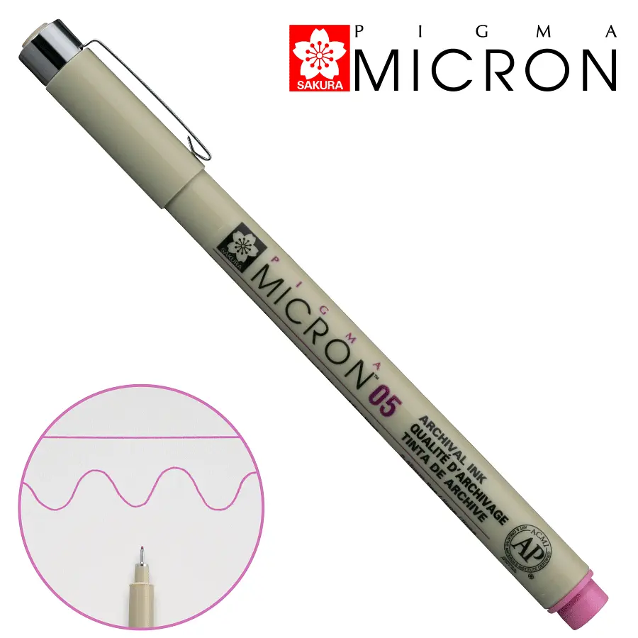 Лінер Sakura PIGMA MICRON (0.5), 0,45 мм рожевий