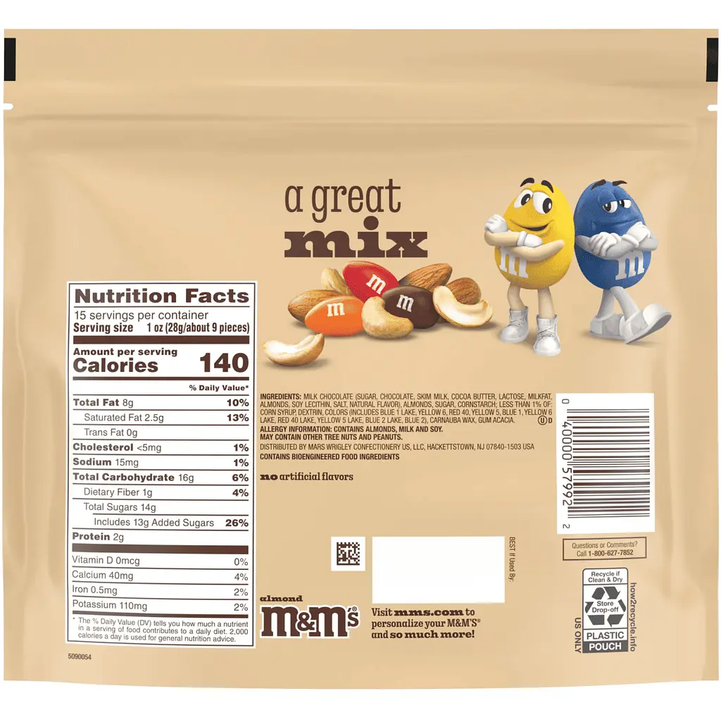 Драже M&M's Almond Milk Chocolate Candy 425.3г - фото 7