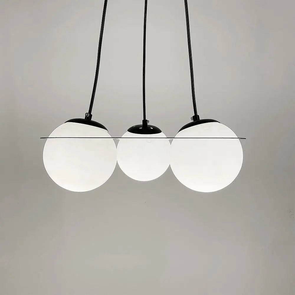 Подвесная люстра с тремя плафонами в сферических мотивах Ст. 922/3 BK+WT | Line F - фото 2