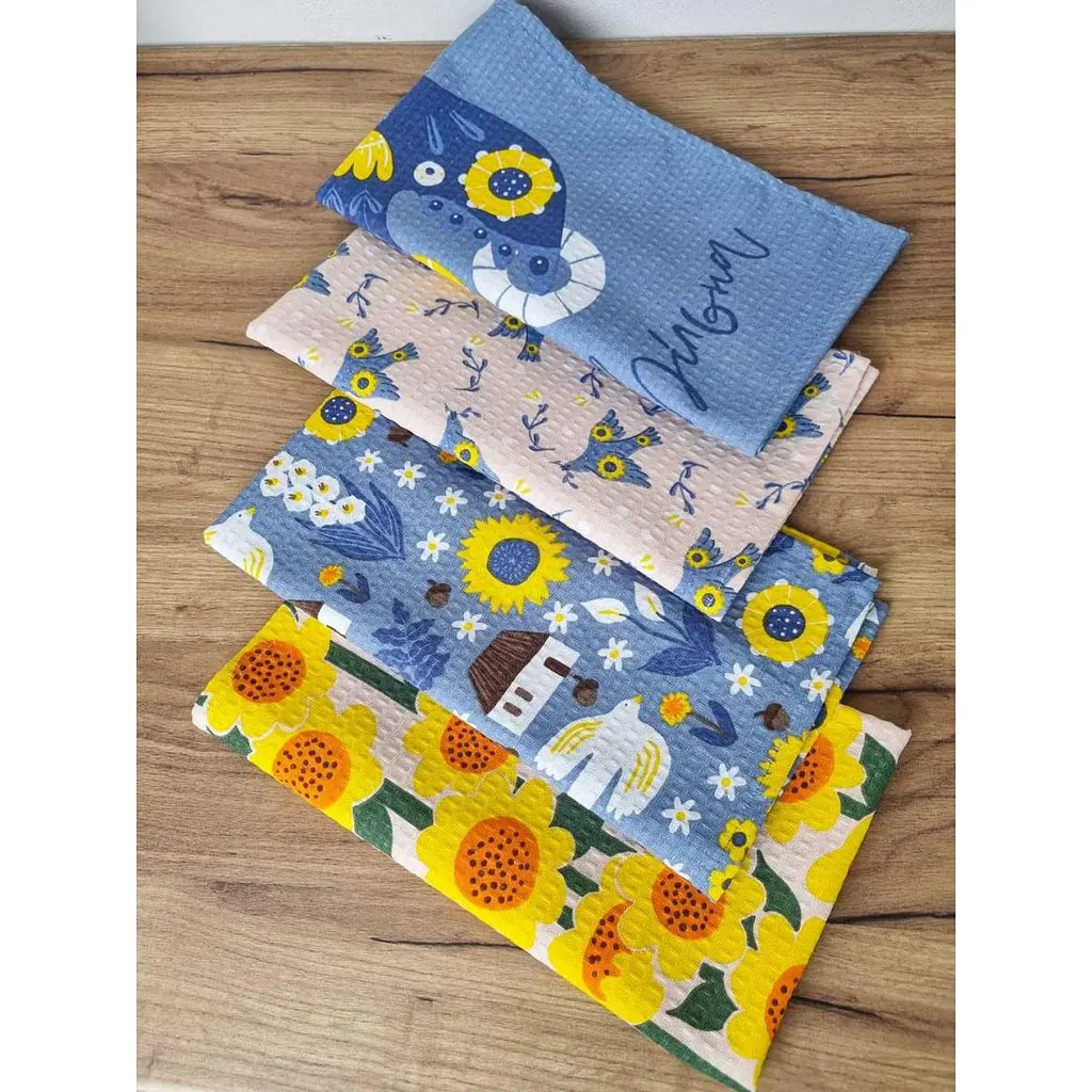 Полотенце вафельное Прованс Подсолнечники 33х60 см (40487) - фото 3