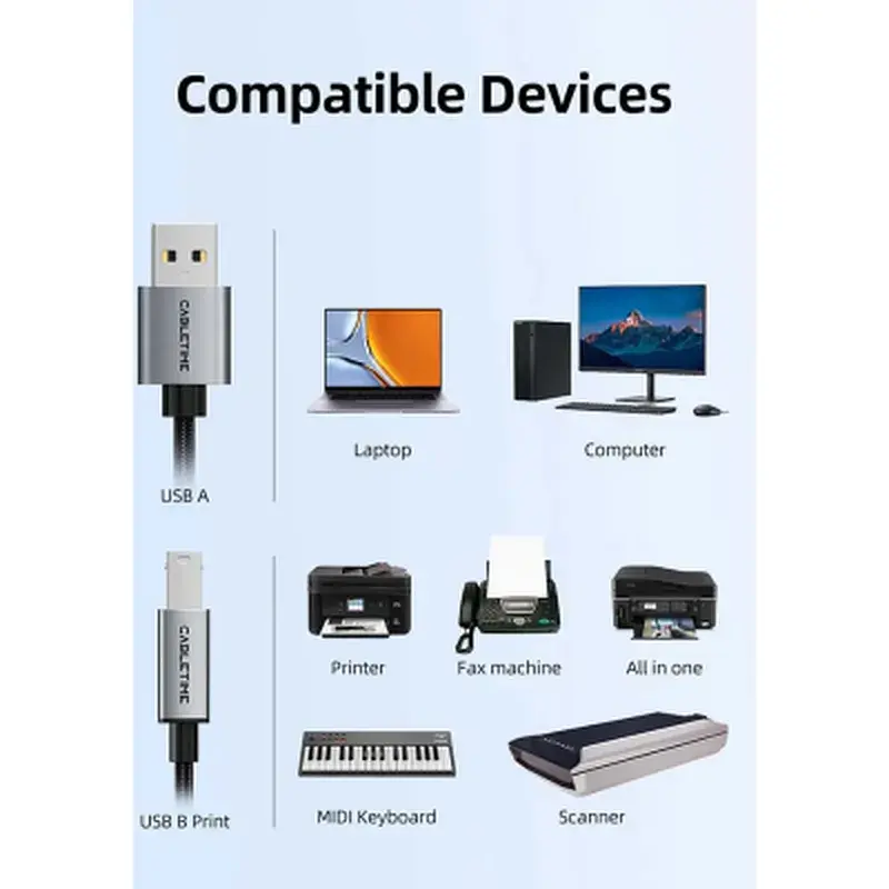 Кабель для принтера USB 2.0 AM/BM 2.0m Cabletime (CA915217) - фото 7
